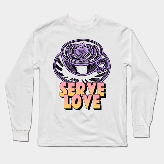 Server Love Coffee Lover Barista Inspirational Long Sleeve T-Shirt by GrooveGeekPrints